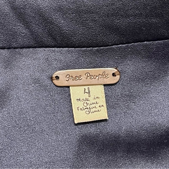 FREE PEOPLE Womens Gray Gold Studded Pocket Blazer Coat Size 4 - Picture 6 of 9